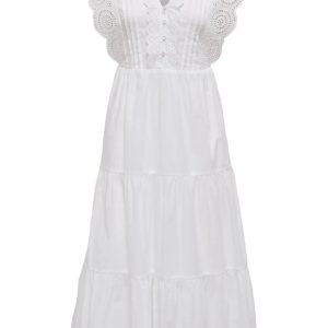 JDY - Kjole - Sara S/L Lace Dress - Bright White