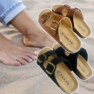 Klassiske Bio Sandaler i Læder m/skålet hæl og tå greb - brune eller sorte - - Brun str. 42